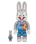 Load image into Gallery viewer, Bearbrick x Space Jam: A New Legacy Rabbrick Bugs Bunny 100% &amp; 400% Set Grey
