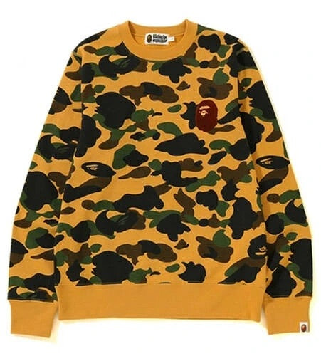 Bape 1st Camo Ape Head Crewneck (Yellow)