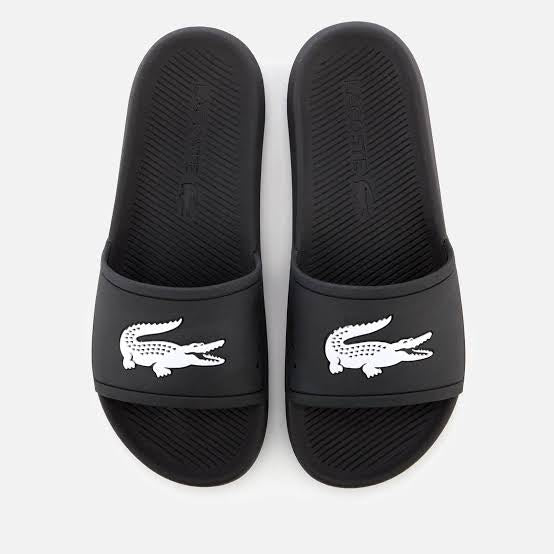 Lacoste Croco Slide Black White