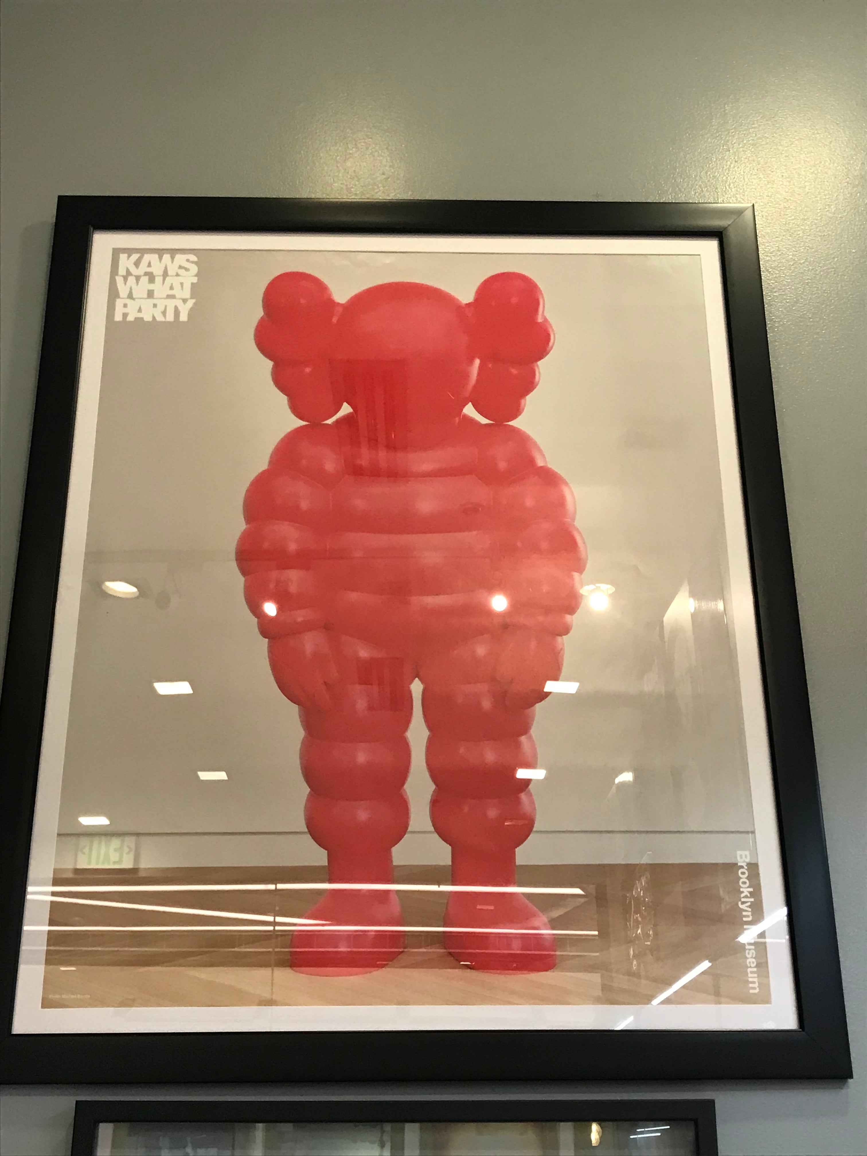 KAWS Brooklyn Museum WHAT PARTY Poster (FRAMED) – shoegamemanila KAWS Brooklyn Museum WHAT PARTY Poster (FRAMED) – shoegamemanila