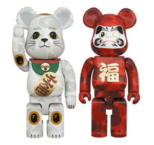 Bearbrick x BAPE (R) Maneki Neko & Daruma 400% 2PACK