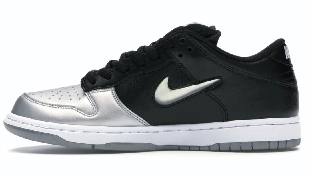 Nike SB Dunk Low Supreme Jewel Swoosh Silver