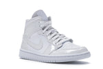 Load image into Gallery viewer, Jordan 1 Mid Triple White Patent Swoosh (W)
