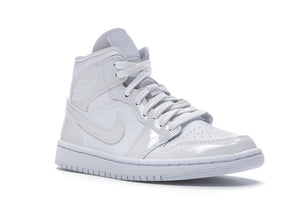 Jordan 1 Mid Triple White Patent Swoosh (W)