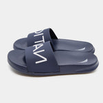 Load image into Gallery viewer, LIFEBOAT LOGO SLIDE SANDALS NAVY
