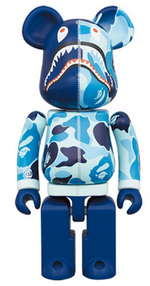 Load image into Gallery viewer, Bearbrick x BAPE ABC Camo Shark Chogokin 200% Blue
